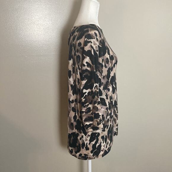 Jones New York Abstract Animal Print Top Sz L - Picture 4 of 10